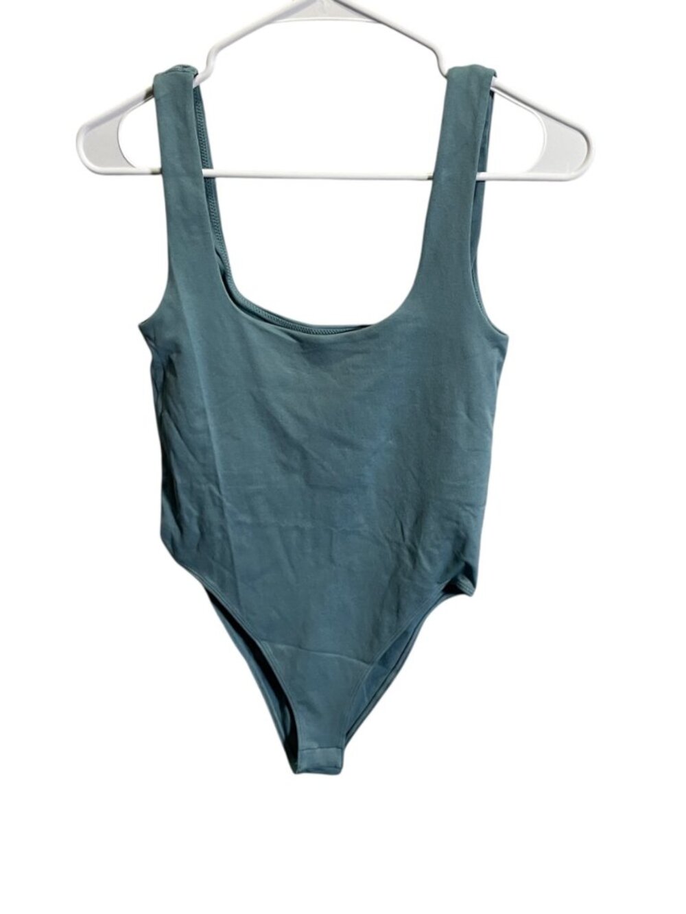 A New Day XS Teal Bodysuit‎ Square Neck Sleeveless Stretchy